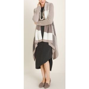 Chico's Drape-Front Colorblock Cardigan